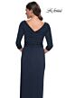 La Femme 31014 V-Neck Ruched Bodice Dress