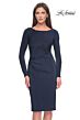 La Femme 31015 Long Sleeve Ruched Side Dress