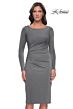 La Femme 31015 Long Sleeve Ruched Side Dress