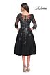 La Femme 31017 Illusion Sleeve Tea-Length Dress