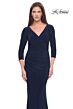 La Femme 31020 Ruched Sides Three-Quarter Sleeve Dress