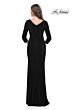 La Femme 31020 Ruched Sides Three-Quarter Sleeve Dress