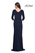 La Femme 31020 Ruched Sides Three-Quarter Sleeve Dress