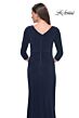 La Femme 31020 Ruched Sides Three-Quarter Sleeve Dress