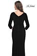La Femme 31020 Ruched Sides Three-Quarter Sleeve Dress