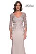 La Femme 31194 Three-Quarter Sleeve V-Neck Dress