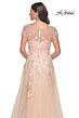 La Femme 31198 Lace Applique Bateau Neck Dress