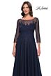 La Femme 31235 Appliqued Bodice Beaded A-Line Dress