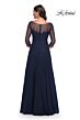 La Femme 31235 Appliqued Bodice Beaded A-Line Dress