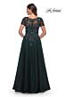 La Femme 31267 Beaded Bodice Short Sleeve Dress