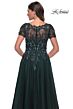 La Femme 31267 Beaded Bodice Short Sleeve Dress