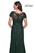 La Femme 29792 Bateau Neck Short Sleeve Dress