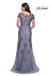 La Femme 29792 Bateau Neck Short Sleeve Dress