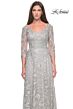 La Femme 30031 A-Line Lace Illusion Sleeve Dress