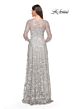 La Femme 30031 A-Line Lace Illusion Sleeve Dress