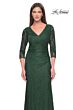 La Femme 30379 Ruched Bodice Lace Dress