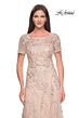 La Femme 31639 Short Sleeve Beaded A-Line Dress