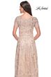 La Femme 31639 Short Sleeve Beaded A-Line Dress