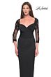 La Femme 31659 Queen Anne Neck Illusion Sleeve Dress