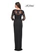 La Femme 31659 Queen Anne Neck Illusion Sleeve Dress