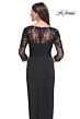 La Femme 31659 Queen Anne Neck Illusion Sleeve Dress