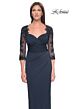 La Femme 31659 Queen Anne Neck Illusion Sleeve Dress