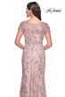 La Femme 31672 Short Sleeve Illusion Neck Dress