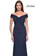 La Femme 31677 Off-The-Shoulder Draped Bodice Dress