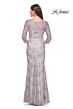 La Femme 31684 Illusion Sleeve Slim-Flare Dress