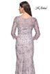La Femme 31684 Illusion Sleeve Slim-Flare Dress