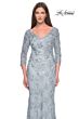 La Femme 31684 Illusion Sleeve Slim-Flare Dress