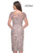 La Femme 31775 Scallop Hem Back Slit Dress