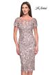 La Femme 31775 Scallop Hem Back Slit Dress
