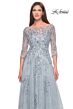 La Femme 31795 Bateau Neck A-Line Lace Dress