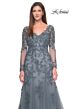 La Femme 31887 Illusion Sleeve Fit-And-Flare Dress