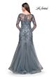 La Femme 31887 Illusion Sleeve Fit-And-Flare Dress