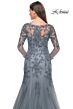 La Femme 31887 Illusion Sleeve Fit-And-Flare Dress