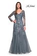 La Femme 31887 Illusion Sleeve Fit-And-Flare Dress