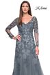 La Femme 31887 Illusion Sleeve Fit-And-Flare Dress