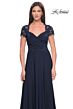 La Femme 31906 Lace Applique Queen Anne Dress