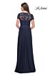 La Femme 31906 Lace Applique Queen Anne Dress