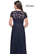 La Femme 31906 Lace Applique Queen Anne Dress