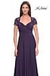 La Femme 31906 Lace Applique Queen Anne Dress