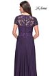 La Femme 31906 Lace Applique Queen Anne Dress