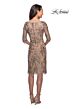 La Femme 26871 Gold/Nude Evening Dress