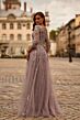 La Femme 31717 Three-Quarter Sleeve Lace A-Line Dress