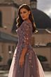 La Femme 32538 Illusion Sleeve Lace Applique A-Line Dress