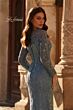 La Femme 32611 Long Illusion Sleeve Beaded Lace Dress