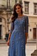 La Femme 32612 A-Line Sheer Bateau Neck Dress