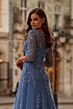 La Femme 32612 A-Line Sheer Bateau Neck Dress